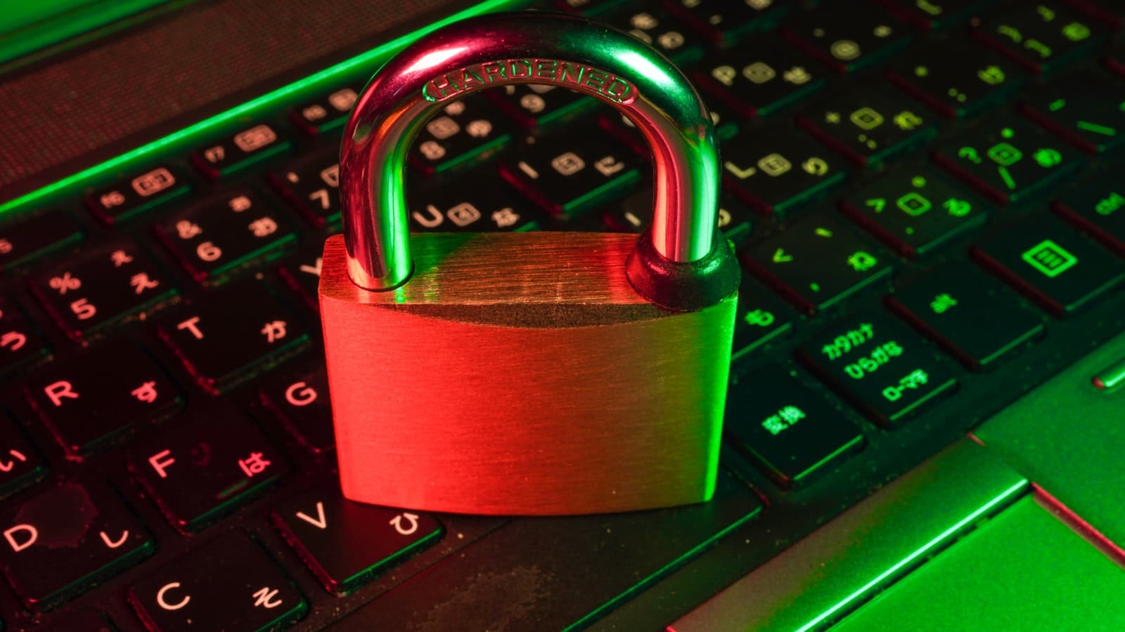 Glowing padlock symbolising digital security