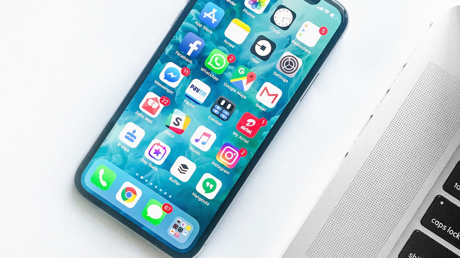 Person holding a smartphone showing a website